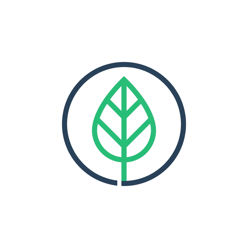 Flat leaf-in-circle logo mark concept generated with Nano Banana 2.1